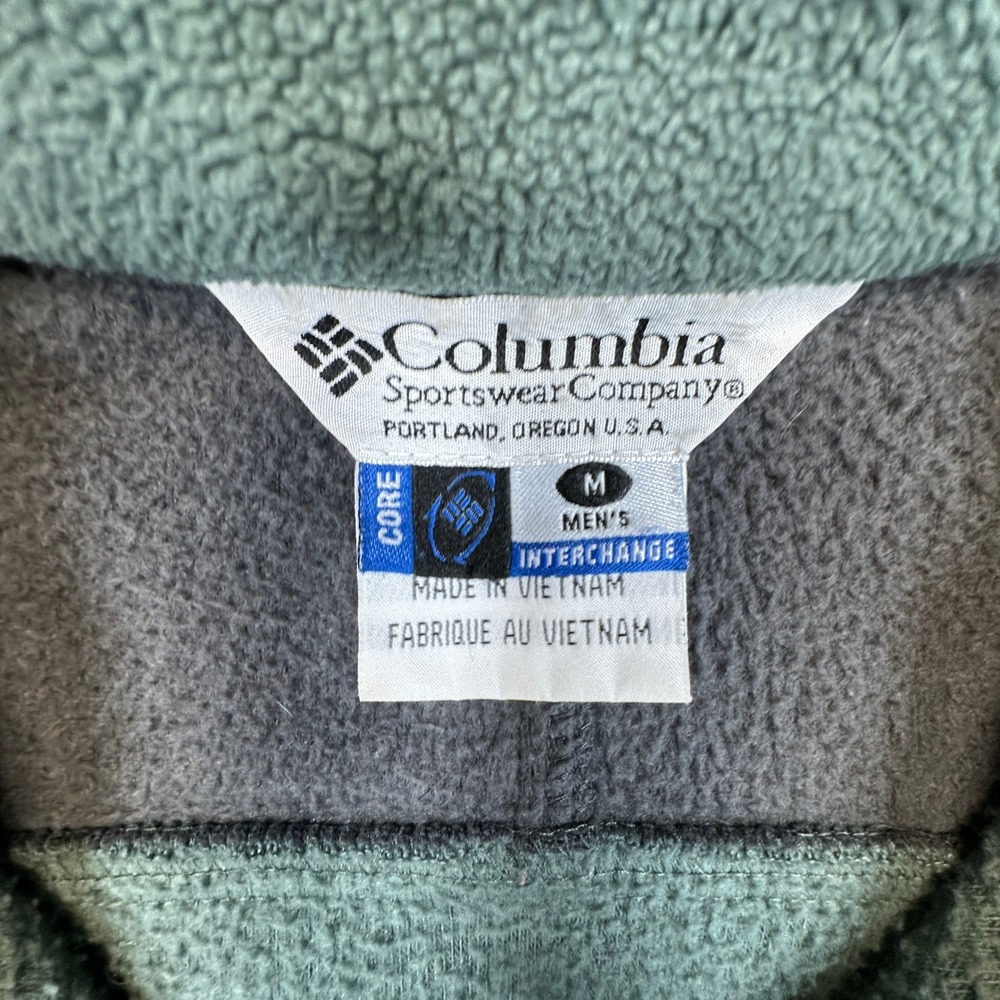 Columbia Interchange Fleece Jacket Men Medium Oversized Boxy Fit Green Gray Zip - Picture 4 of 10